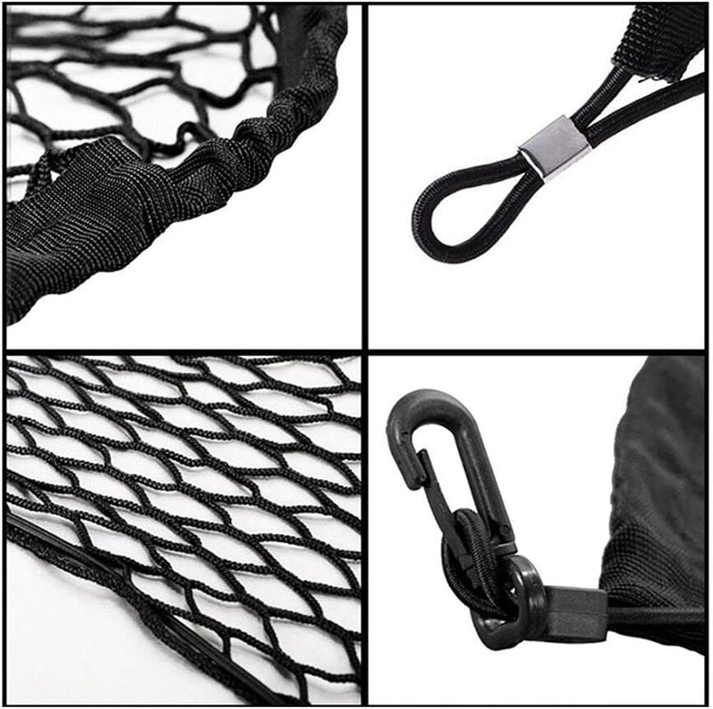 Geweeco Car Rear Cargo Net, Universal Adjustable Elastic Trunk Cargo Storage Organizer Net, Double-Layer Storage Nylon Mesh Compatible for SUV, Jeep, Truck（43.3 x 15.7in） - Image 3
